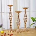 CS001 Dining table candlestick ornaments gold iron vase twisted candle holder wedding flower vase - Image 8