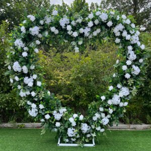 FA003 Leaves with white roses flower arch 6ft 7ft 8ft
