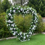 FA003 Leaves with white roses flower arch 6ft 7ft 8ft - Image 7