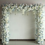 FA005 White roses flower arch 6ft 7ft 8ft