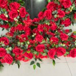 FA009 Red roses with leaves flower arch 6ft 7ft 8ft - Image 2