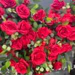FA009 Red roses with leaves flower arch 6ft 7ft 8ft - Image 3