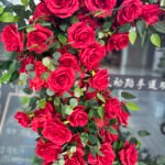 FA009 Red roses with leaves flower arch 6ft 7ft 8ft - Image 4