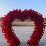 FA010 Red roses flower arch 6ft 7ft 8ft