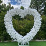 FA011 White roses flower arch 6ft 7ft 8ft