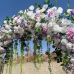 FA014 White roses with leaves flower arch 6ft 7ft 8ft - Image 2