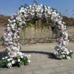 FA014 White roses with leaves flower arch 6ft 7ft 8ft - Image 7