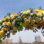 FA015 Yellow roses with leaves flower arch 6ft 7ft 8ft - Image 3