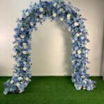 FA016 Blue wihte roses flower arch 6ft 7ft 8ft