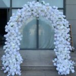 FA018 White roses flower arch 6ft 7ft 8ft