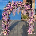 FA020 Purple roses flower arch 6ft 7ft 8ft