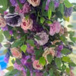 FA021 Purple roses with leaves flower arch 6ft 7ft 8ft - Image 2