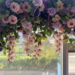 FA021 Purple roses with leaves flower arch 6ft 7ft 8ft - Image 3