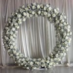 FA023 Whie roses with gyp flower arch 6ft 7ft 8ft