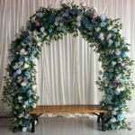 FA025 Colorful roses with leaves flower arch 6ft 7ft 8ft