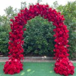 FA038 Red roses flower arch 6ft 7ft 8ft