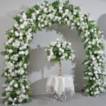 FA1001 White roses with leaves flower arch 6ft 7ft 8ft - Image 6