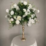 FA1001 White roses with leaves flower arch 6ft 7ft 8ft - Image 5