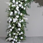 FA1004 White roses with leaves flower arch 6ft 7ft 8ft - Image 2