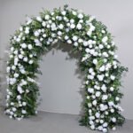 FA1004 White roses with leaves flower arch 6ft 7ft 8ft - Image 3