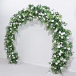 FA1005 White roses with leaves flower arch 6ft 7ft 8ft - Image 2