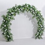 FA1005 White roses with leaves flower arch 6ft 7ft 8ft - Image 3