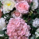 FB1005 Pink roses hydrangeas flower backdrops set for wedding decoration - Image 3