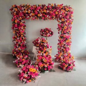 FA1006 Hot pink roses flower arch 6ft 7ft 8ft