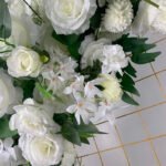 FB1006 White roses with leaves flower backdrops set for wedding decoration - Image 3