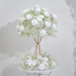 FA1007 White roses gyp flower arch 6ft 7ft 8ft - Image 5