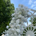 FB1007 White roses hydrangeas flower backdrops set for wedding decoration - Image 3
