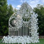 FB1007 White roses hydrangeas flower backdrops set for wedding decoration