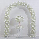 FA1007 White roses gyp flower arch 6ft 7ft 8ft