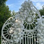 FB1007 White roses hydrangeas flower backdrops set for wedding decoration - Image 7