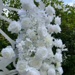 FB1007 White roses hydrangeas flower backdrops set for wedding decoration - Image 2