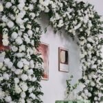 FA1011 White roses with leaves flower arch 6ft 7ft 8ft - Image 2