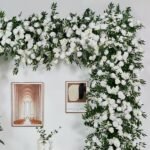 FA1011 White roses with leaves flower arch 6ft 7ft 8ft - Image 3