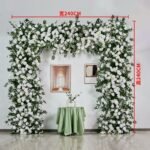 FA1011 White roses with leaves flower arch 6ft 7ft 8ft - Image 5
