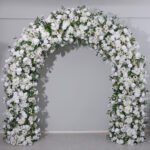 FA1013 White roses with leaves flower arch 6ft 7ft 8ft - Image 5