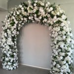 FA1013 White roses with leaves flower arch 6ft 7ft 8ft - Image 9