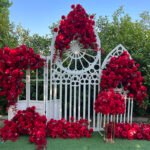 FB1016 Red roses flower backdrops set for wedding decoration