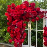 FB1016 Red roses flower backdrops set for wedding decoration - Image 2