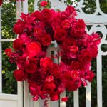 FB1016 Red roses flower backdrops set for wedding decoration - Image 3