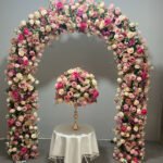 FA1016 Pink roses flower arch 6ft 7ft 8ft