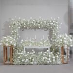 FA1018 Babysbreath white rose arch 6ft 7ft 8ft