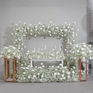FA1018 Babysbreath white rose arch 6ft 7ft 8ft