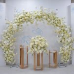 FA1021 ivory roses flower arch 6ft 7ft 8ft