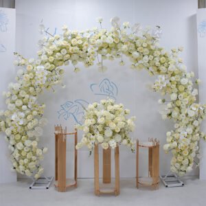 FA1021 ivory roses flower arch 6ft 7ft 8ft