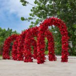 FA1022 Red roses flower arch 6ft 7ft 8ft