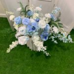 FB1035 White blue roses flower backdrops set for wedding decoration - Image 5
